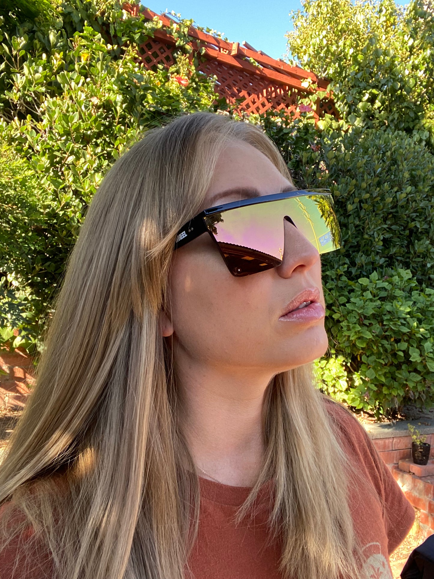 Farris wheel raver sunglasses pink mirror effect