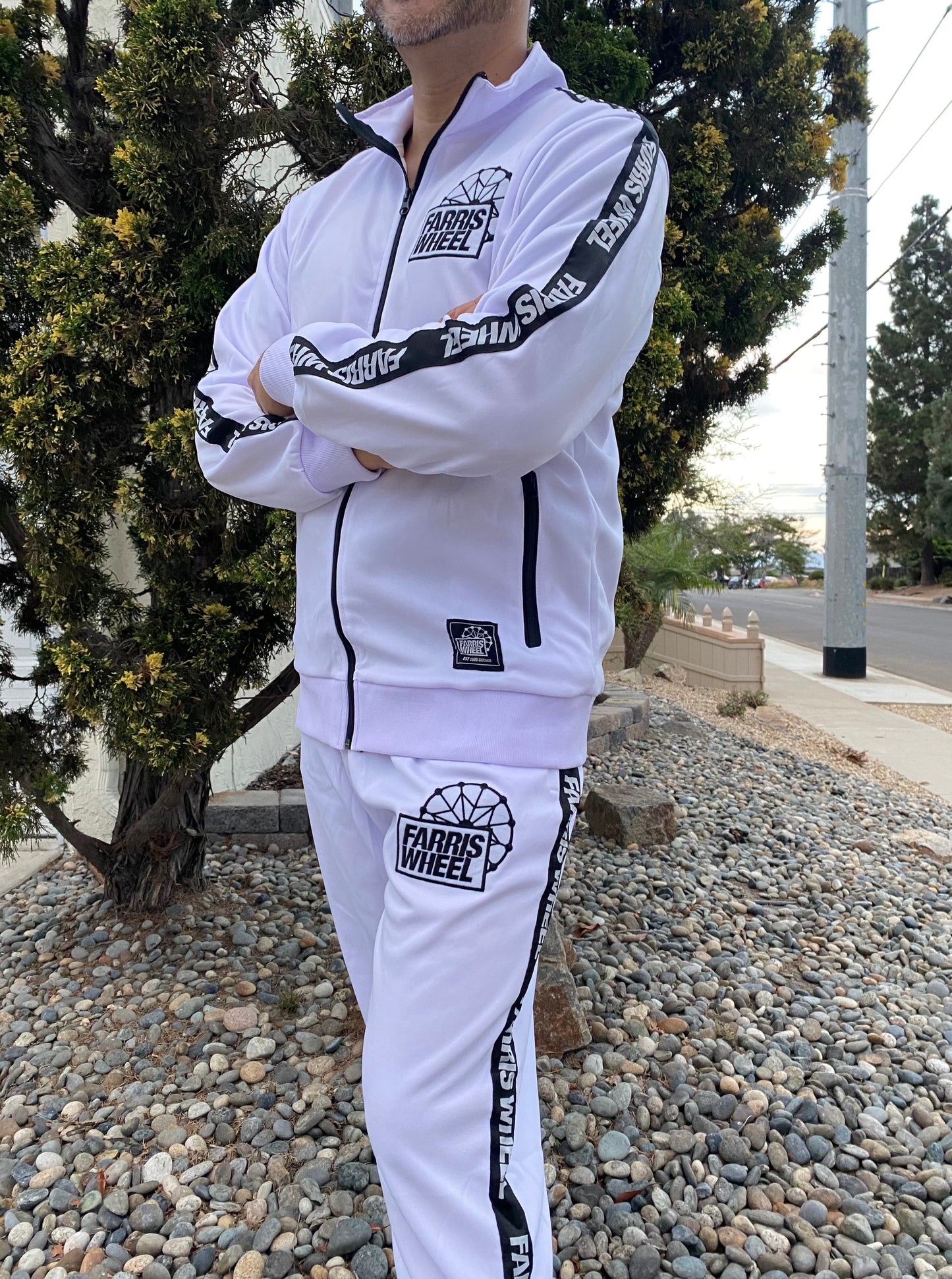 Farris Wheel Streetwear Unisex White Tracksuit - BeExtra! Apparel & More