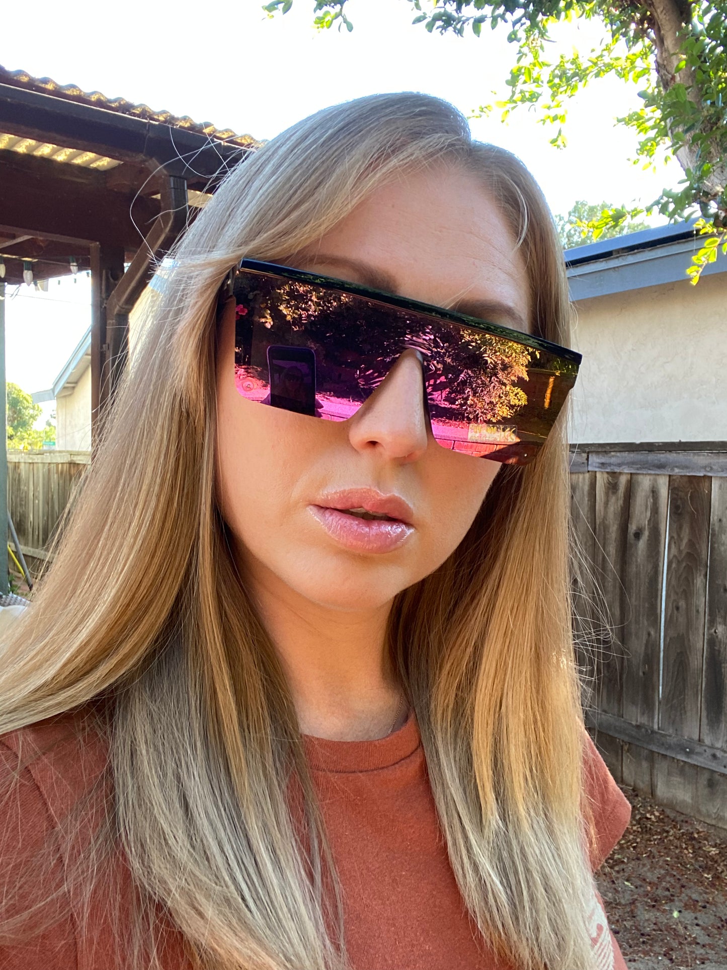 Farris wheel raver sunglasses pink mirror effect