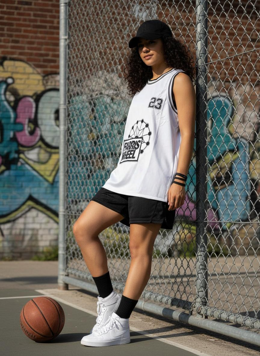 Farris Wheel White Baseball Jersey
