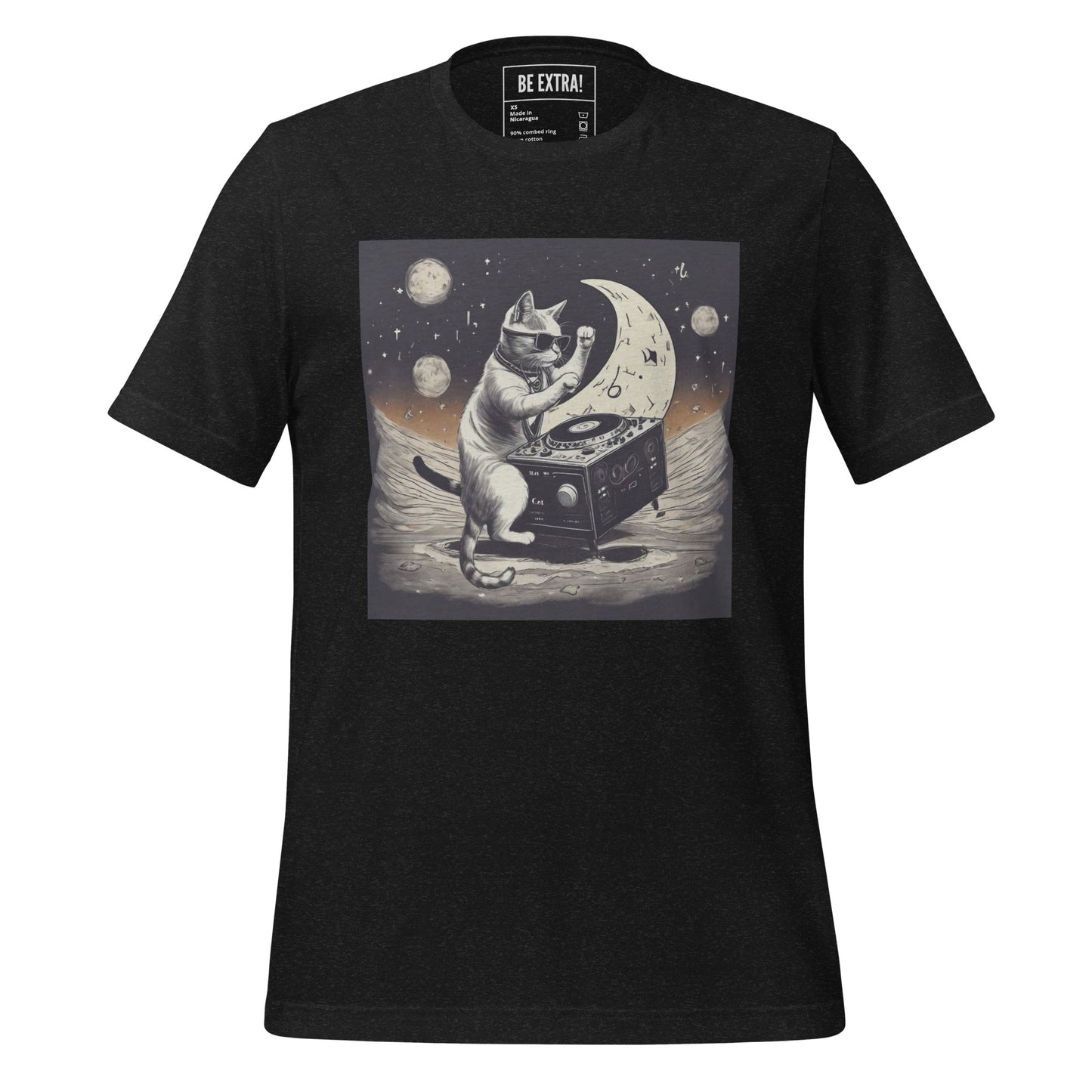 Moon DJ Cat Unisex t-shirt