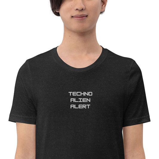 Techno Alien Alert Embroidered Unisex t-shirt