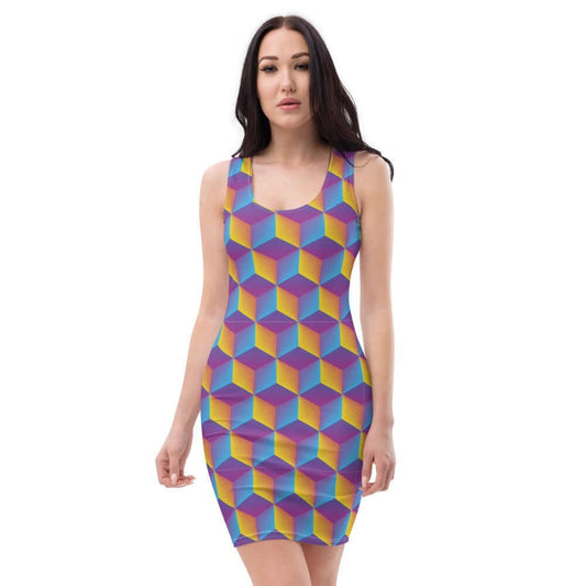 3D Print Fun Trippy Party Dress - BeExtra! Apparel & More