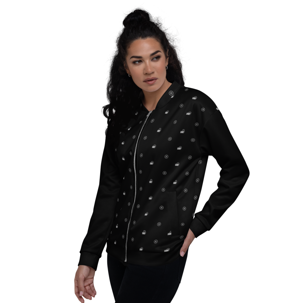 black bomber jacket