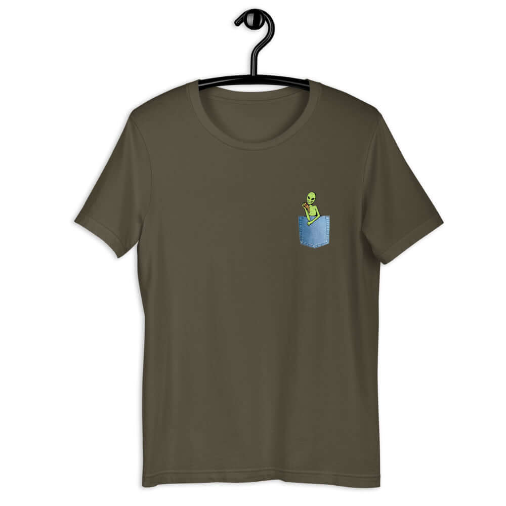 Alien Pizza Pocket Unisex T-Shirt - BeExtra! Apparel & More