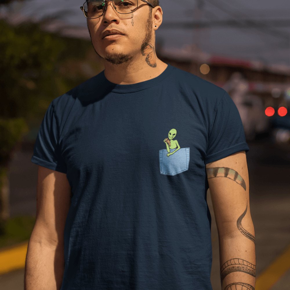 Alien Pizza Pocket Unisex T-Shirt - BeExtra! Apparel & More