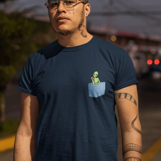 Alien Pizza Pocket Unisex T-Shirt - BeExtra! Apparel & More