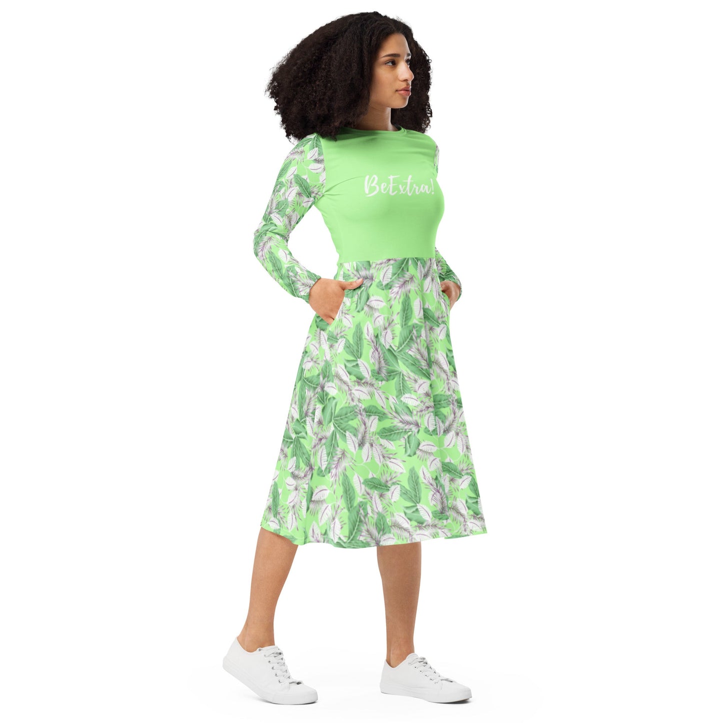 Be Extra! Fresh Spring Long Sleeve Midi Dress with Pockets - BeExtra! Apparel & More