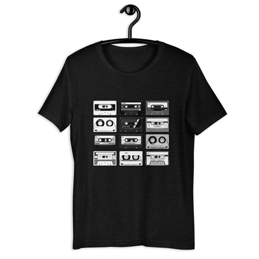 Be Extra! Retro Black and White Cassettes Unisex T-Shirt - BeExtra! Apparel & More