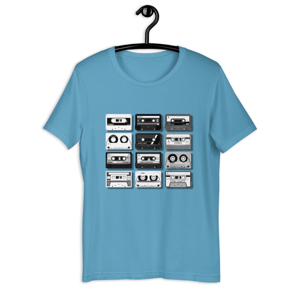 Be Extra! Retro Black and White Cassettes Unisex T-Shirt - BeExtra! Apparel & More