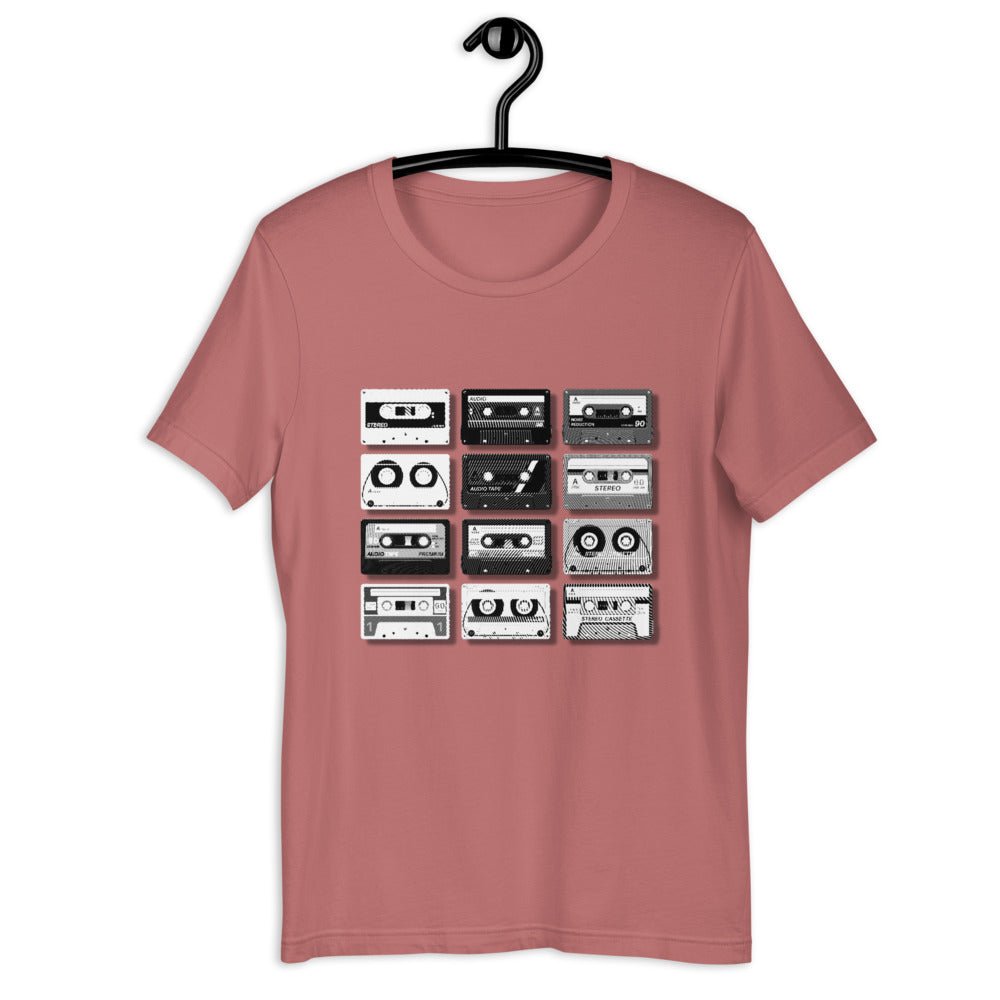 Be Extra! Retro Black and White Cassettes Unisex T-Shirt - BeExtra! Apparel & More