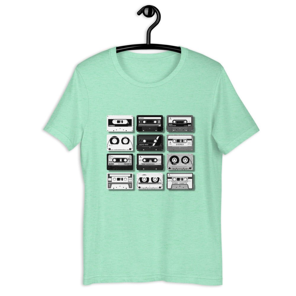 Be Extra! Retro Black and White Cassettes Unisex T-Shirt - BeExtra! Apparel & More