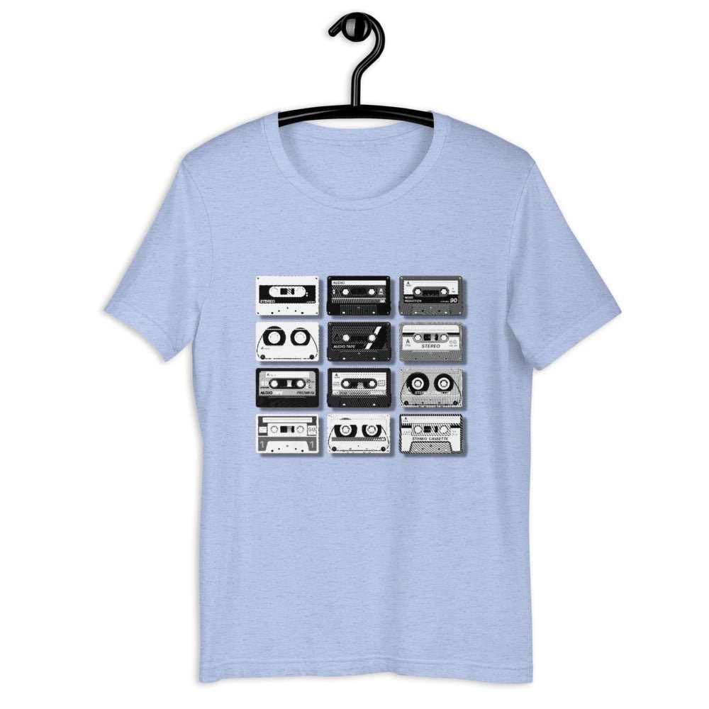 Be Extra! Retro Black and White Cassettes Unisex T-Shirt - BeExtra! Apparel & More