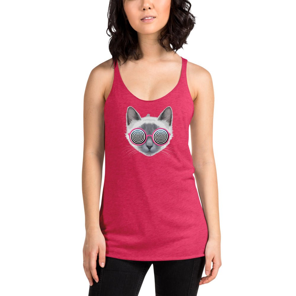 Be Extra! Trippy Cat Women's Racerback Tank - BeExtra! Apparel & More