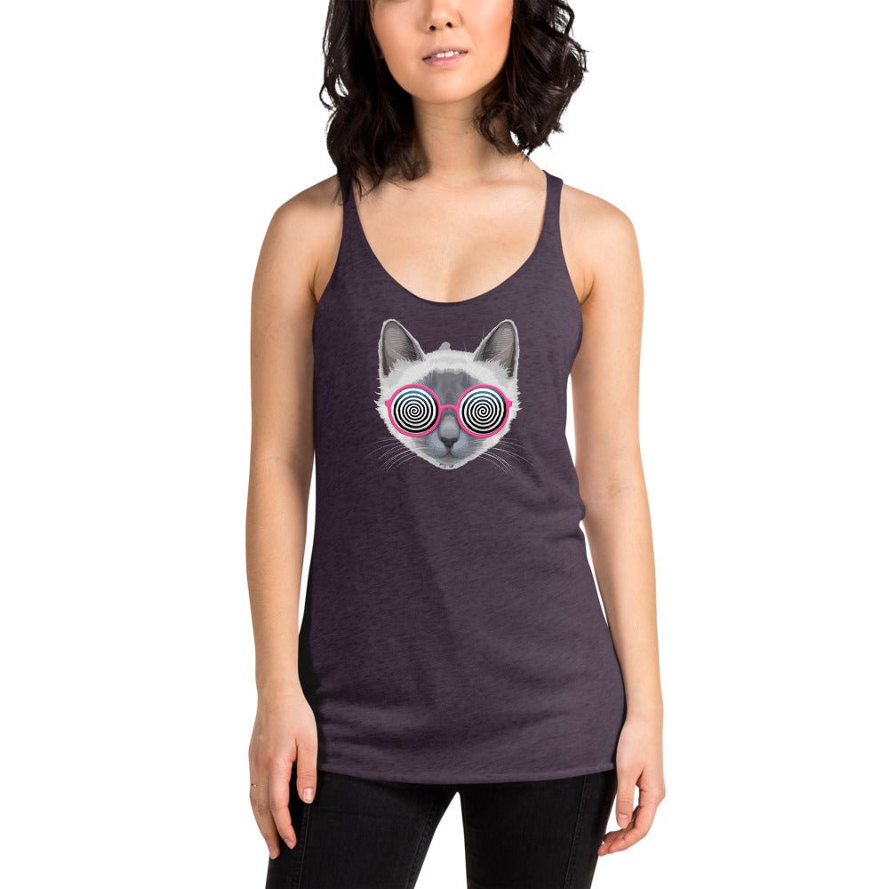 Be Extra! Trippy Cat Women's Racerback Tank - BeExtra! Apparel & More