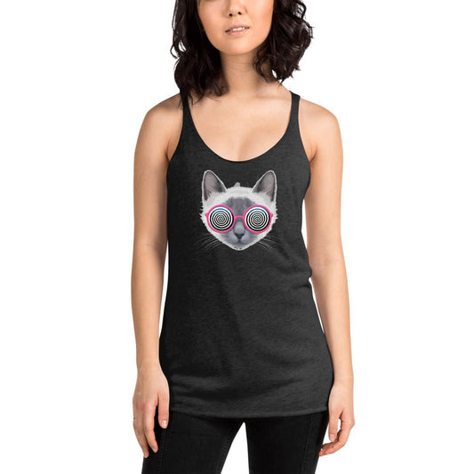 Be Extra! Trippy Cat Women's Racerback Tank - BeExtra! Apparel & More