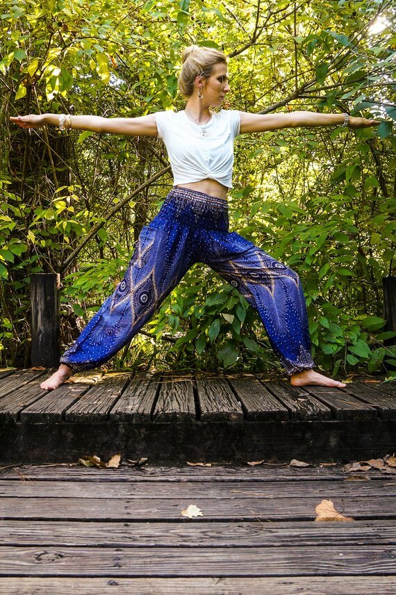 Blue Peacock Eye Women's Boho Pants - BeExtra! Apparel & More