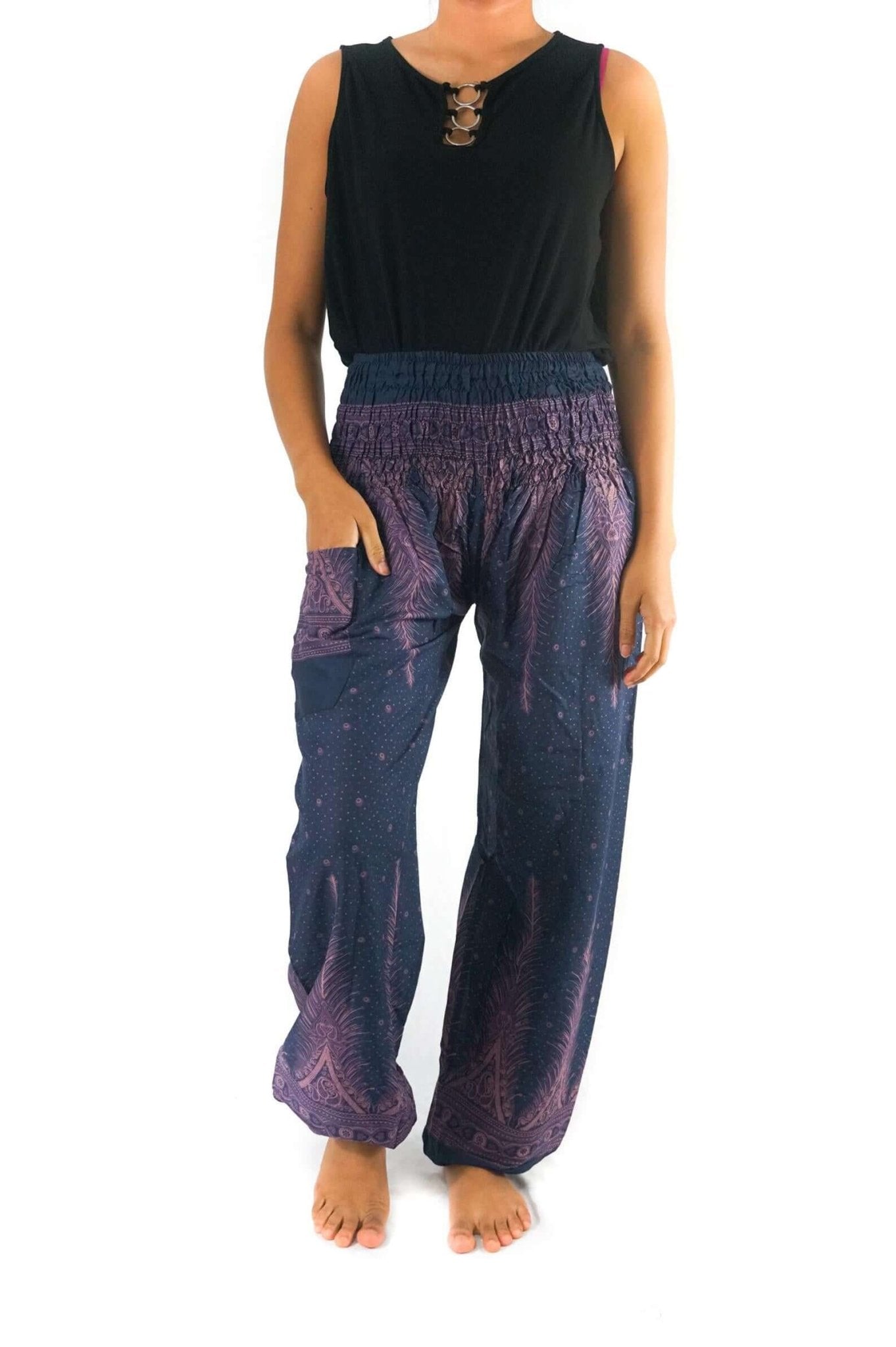 Blue Peacock Womens Boho Harem Pants - BeExtra! Apparel & More