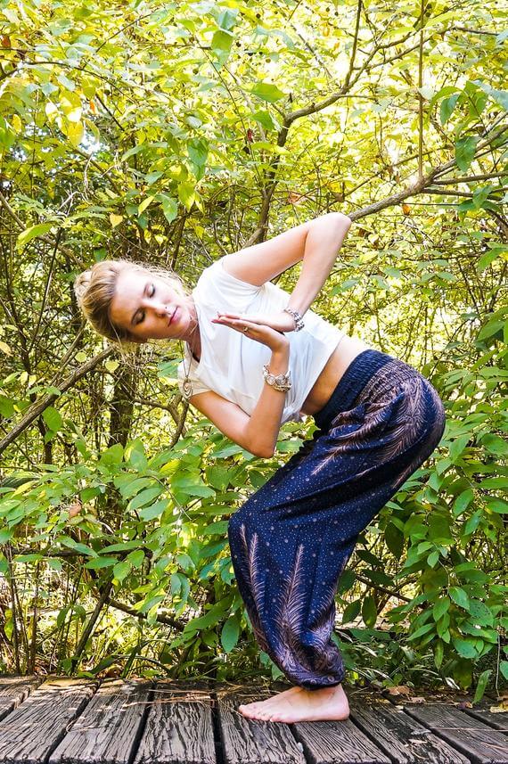 Blue Peacock Womens Boho Harem Pants - BeExtra! Apparel & More