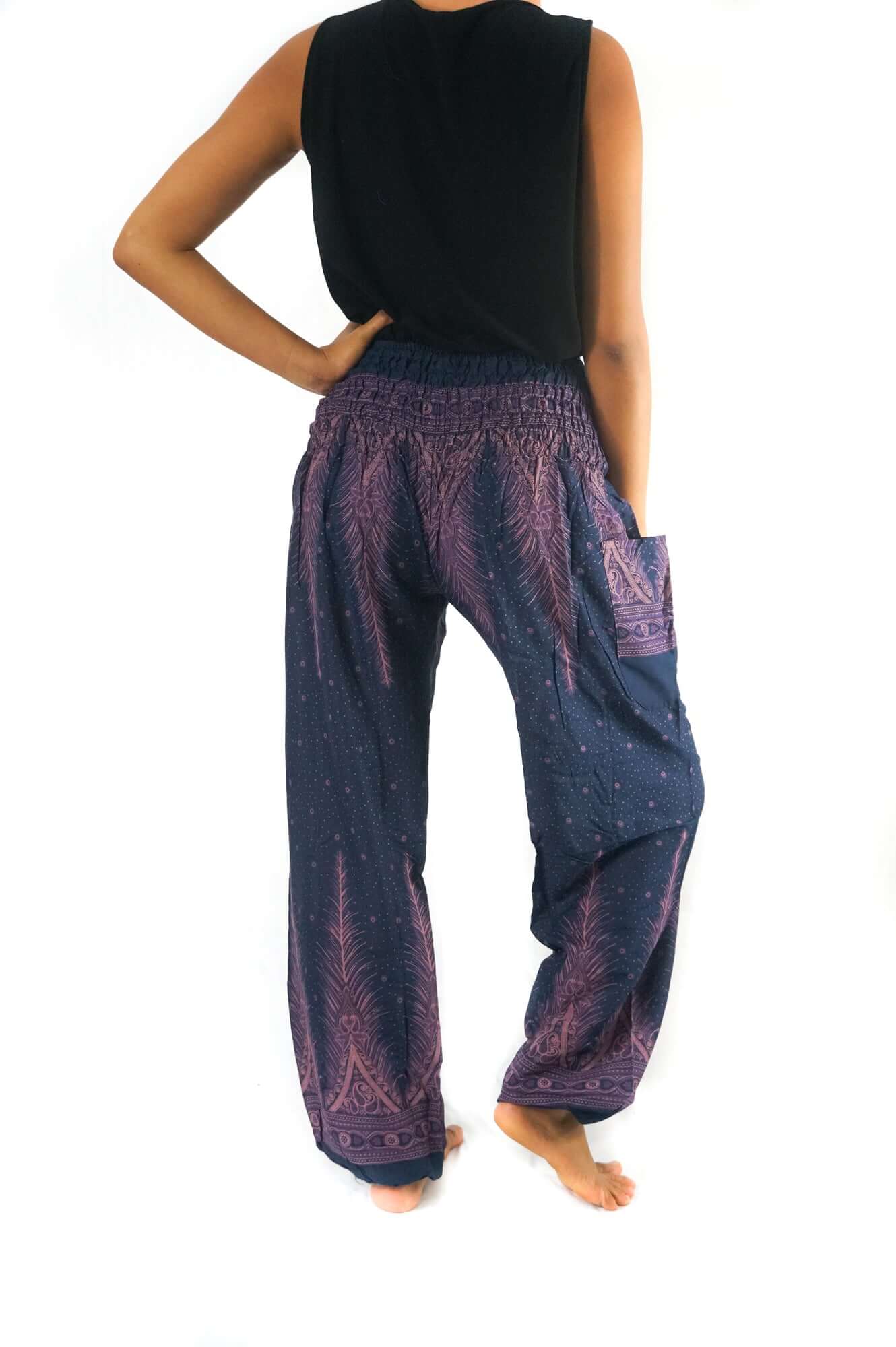 Blue Peacock Womens Boho Harem Pants - BeExtra! Apparel & More