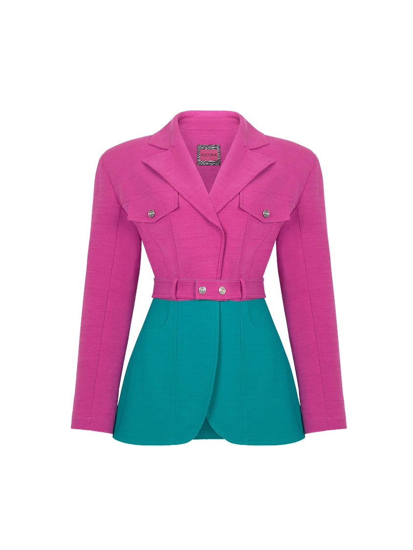 Color Block Double Breasted Jacket - BeExtra! Apparel & More