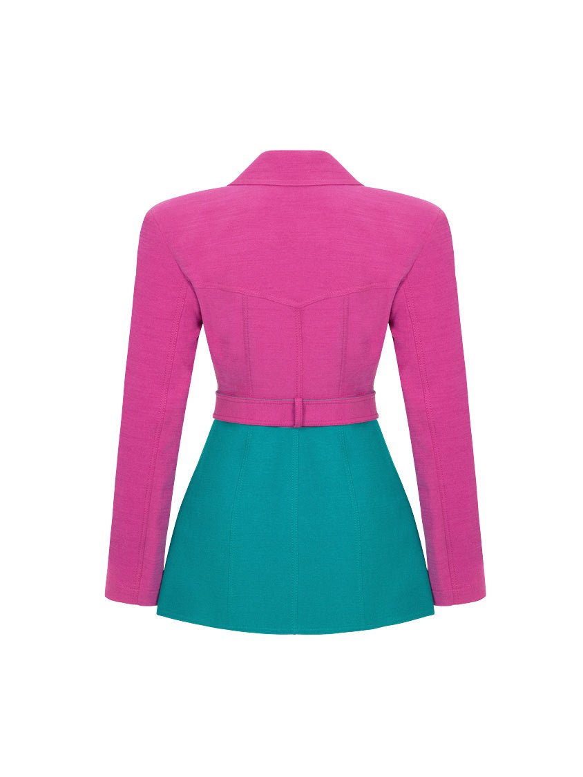 Color Block Double Breasted Jacket - BeExtra! Apparel & More