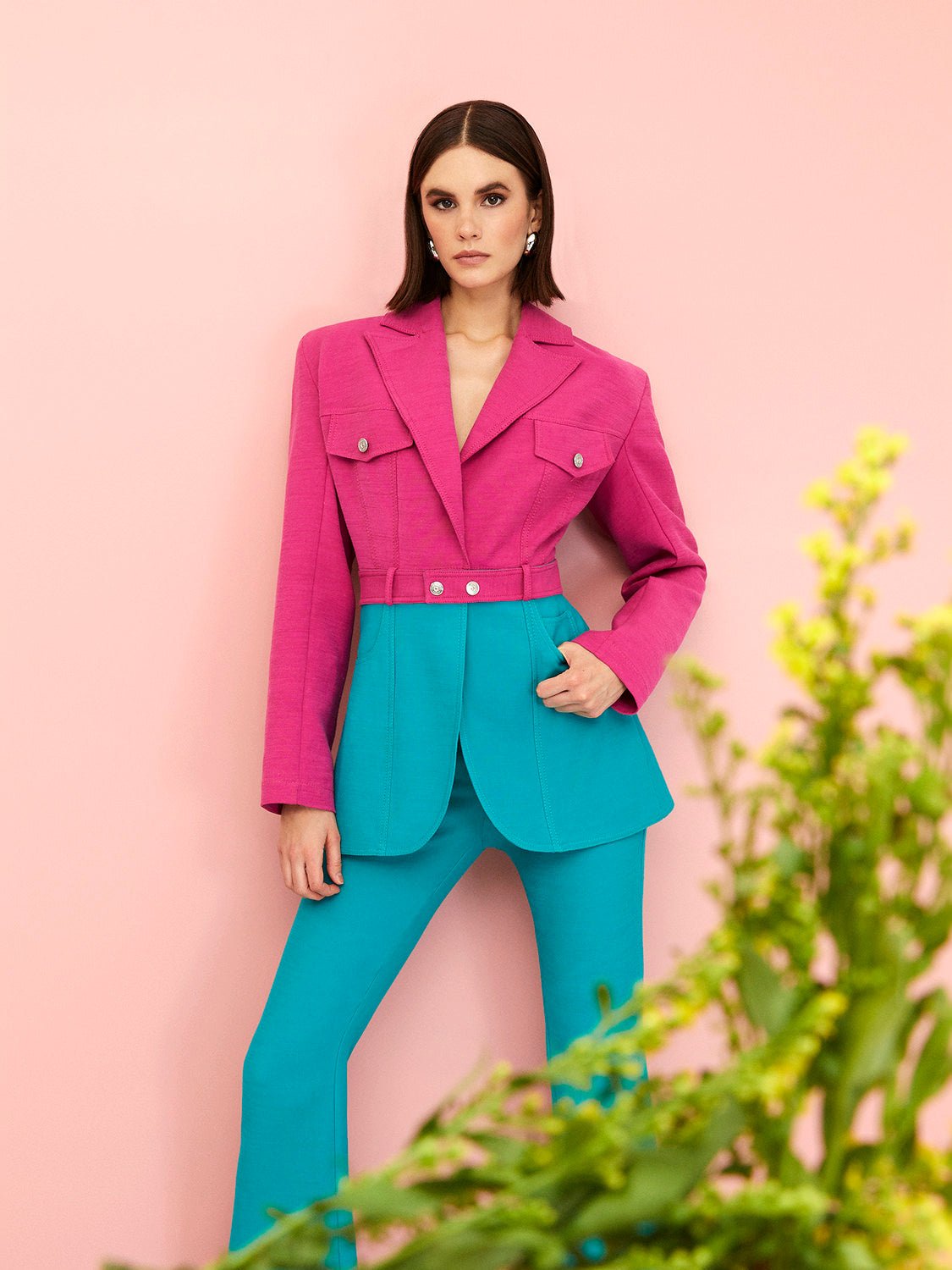 Color Block Double Breasted Jacket - BeExtra! Apparel & More
