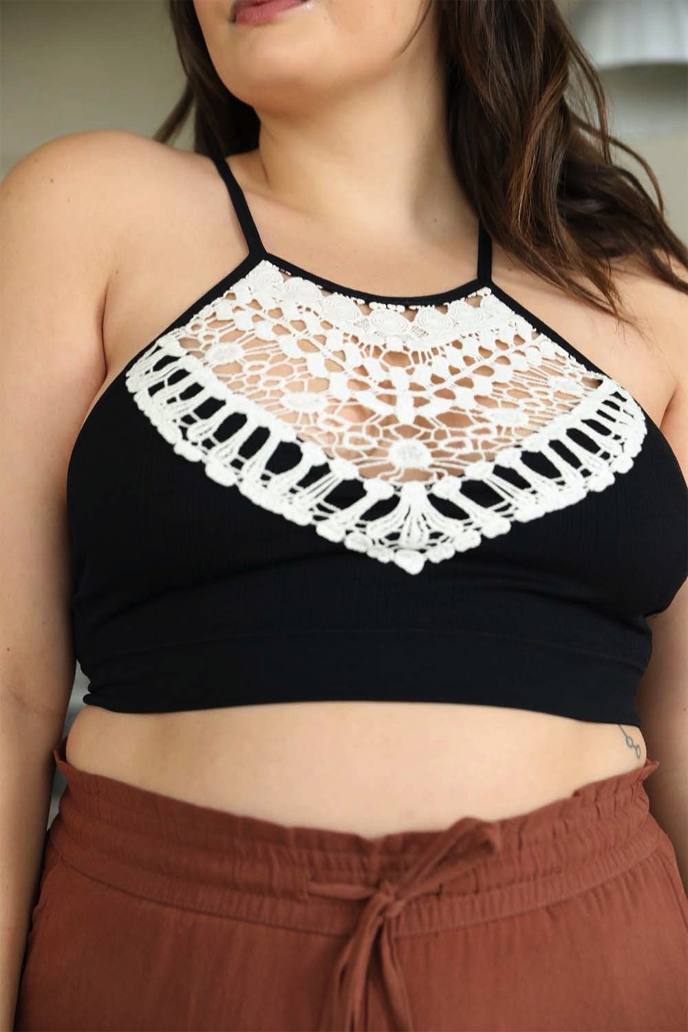Crochet Lace High Neck Bralette - BeExtra! Apparel & More
