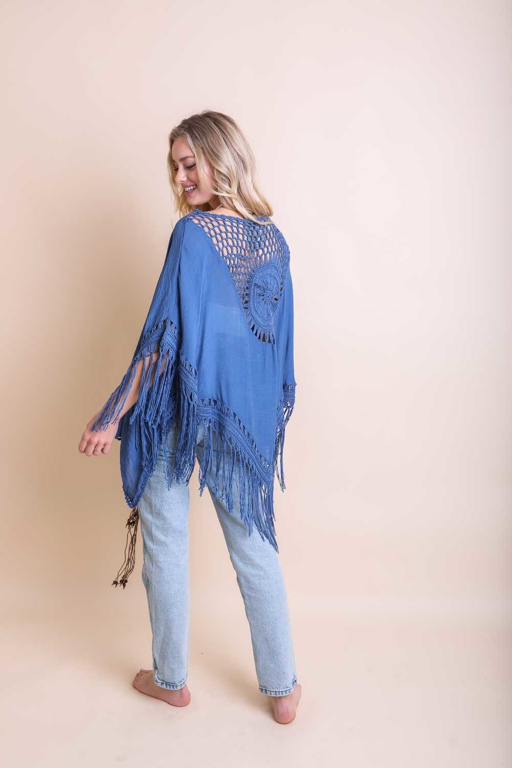 Crochet Medallion Tassel Kimono - BeExtra! Apparel & More