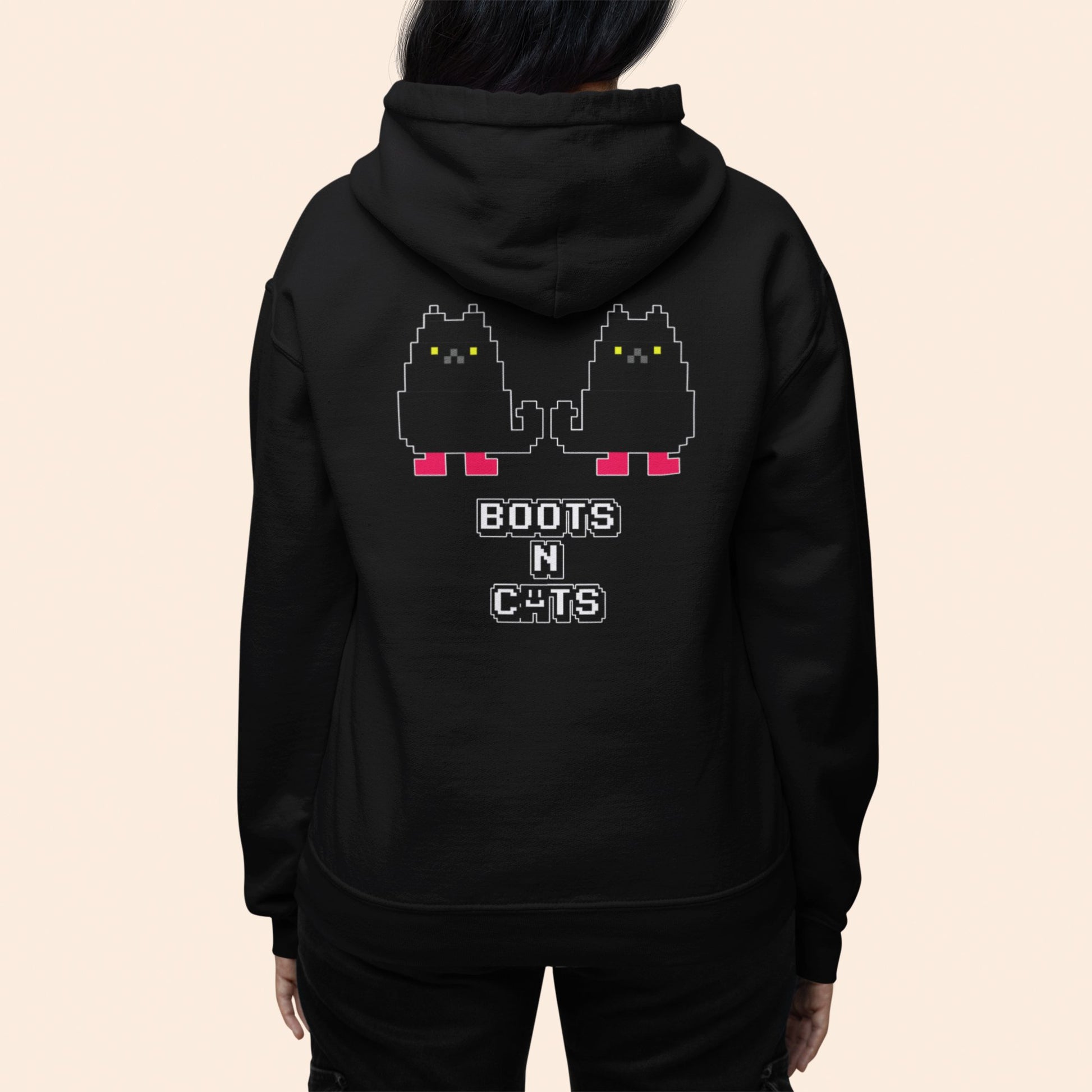 Doca Records Boots and Cats Unisex Zip-up Hoodie - BeExtra! Apparel & More