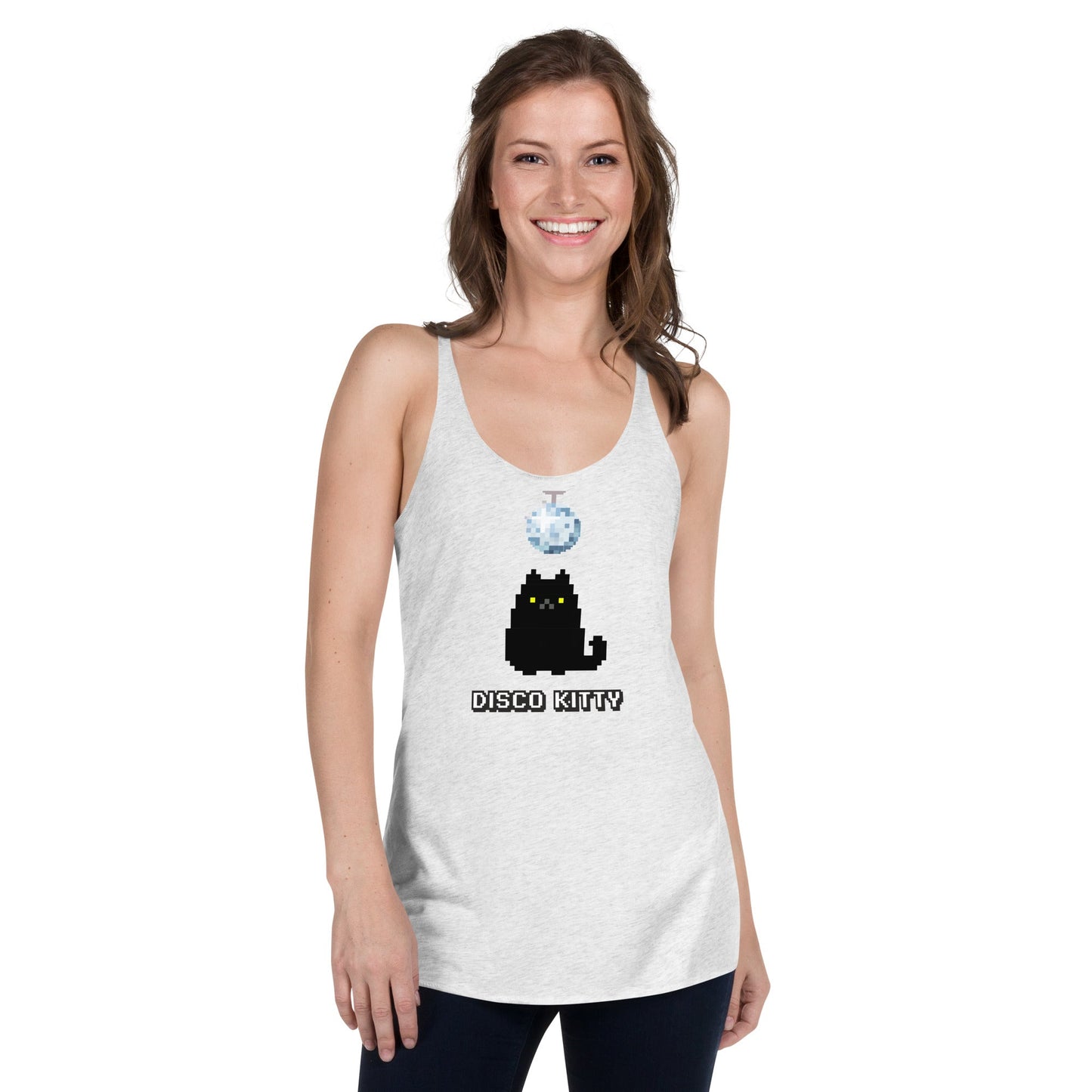 Doca Records Disco Kitty Women's Racerback Tank - BeExtra! Apparel & More