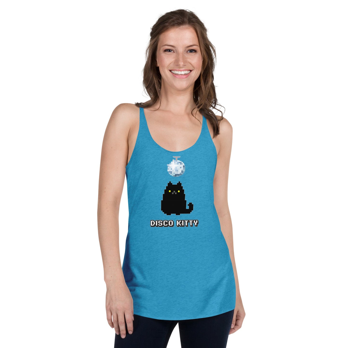 Doca Records Disco Kitty Women's Racerback Tank - BeExtra! Apparel & More