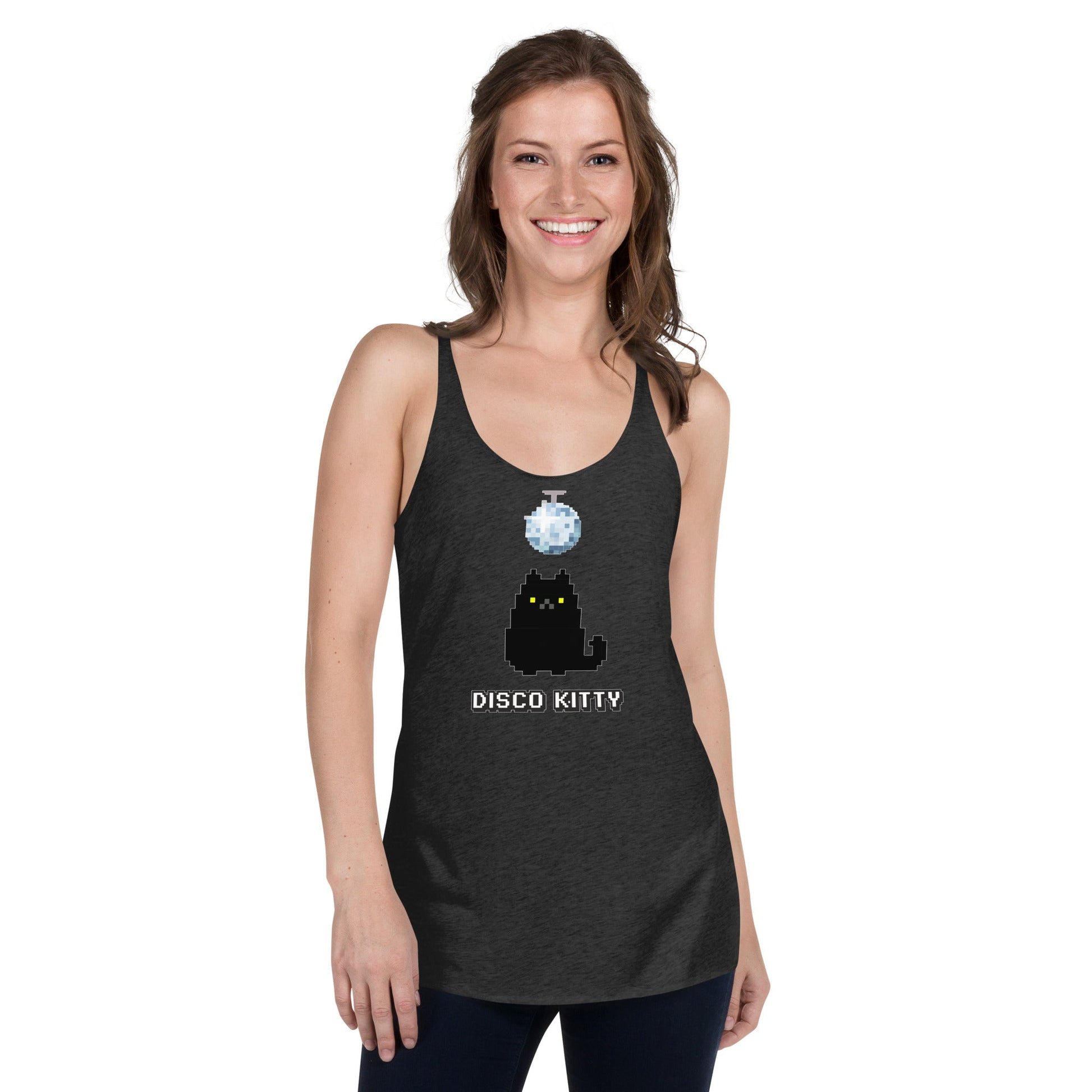 Doca Records Disco Kitty Women's Racerback Tank - BeExtra! Apparel & More