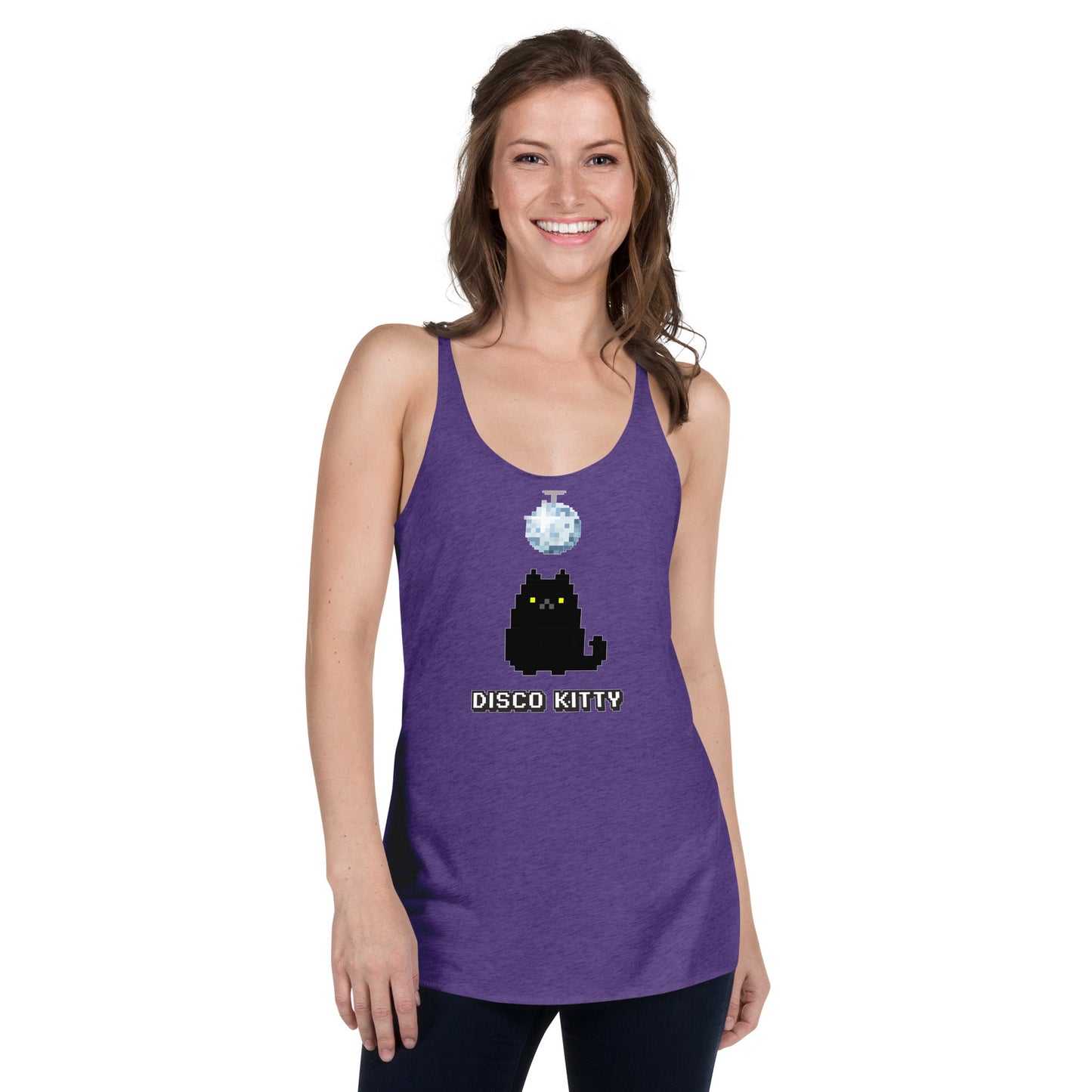 Doca Records Disco Kitty Women's Racerback Tank - BeExtra! Apparel & More