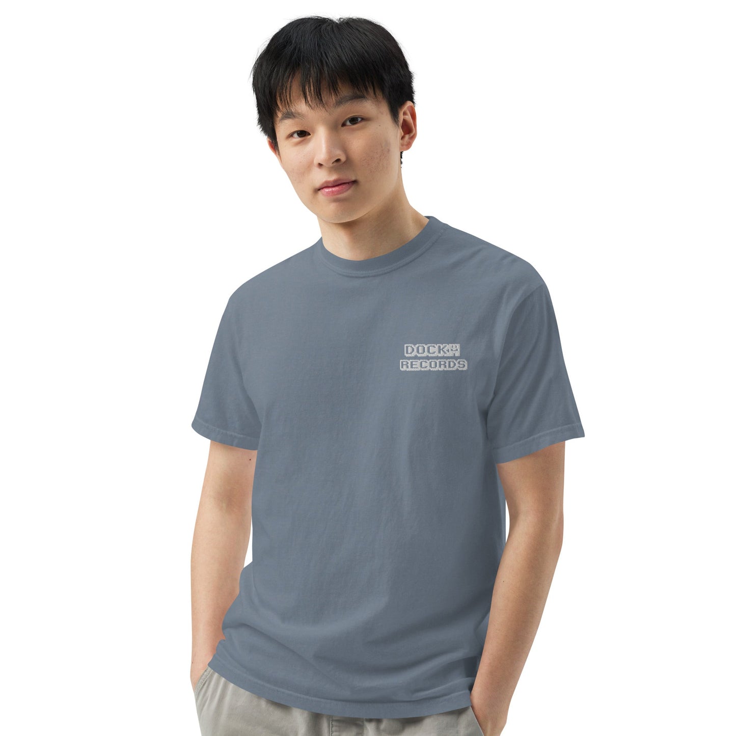 Docka Records Unisex Garment-dyed Heavyweight Embroidered T-shirt - BeExtra! Apparel & More