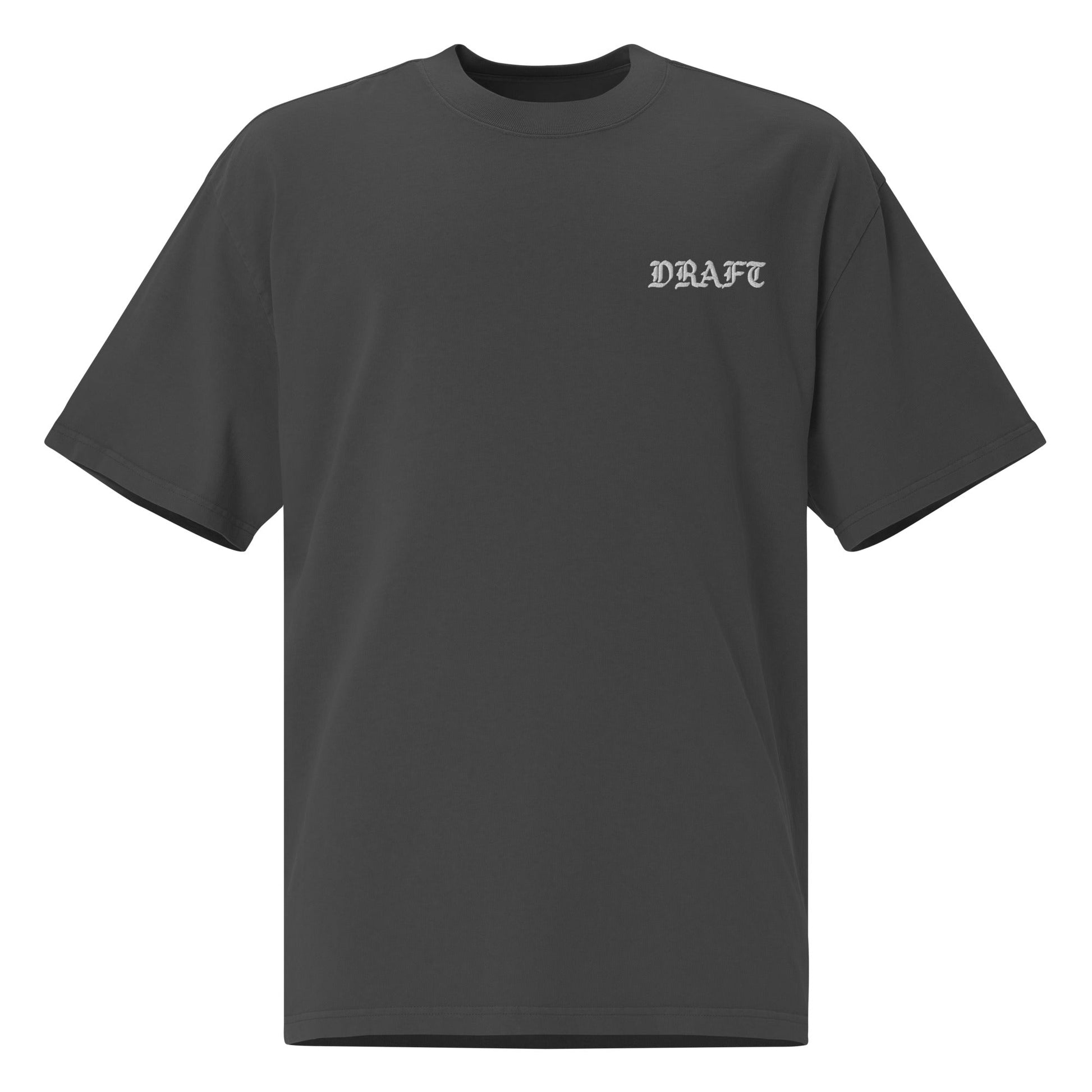 Draft Label Oversized Faded Embroidered T-shirt - BeExtra! Apparel & More
