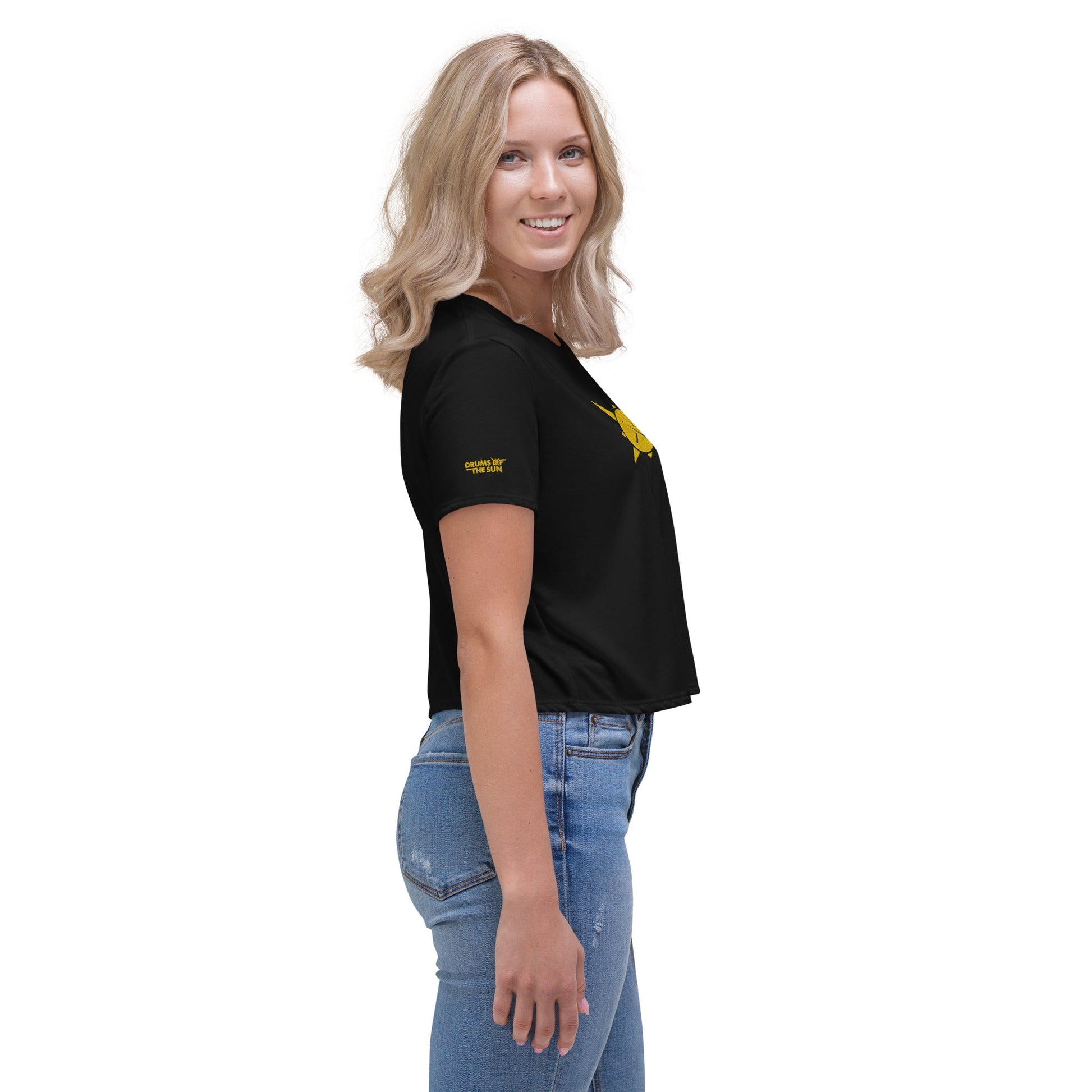 Drums of the Sun Embroidered Crop Tee - BeExtra! Apparel & More