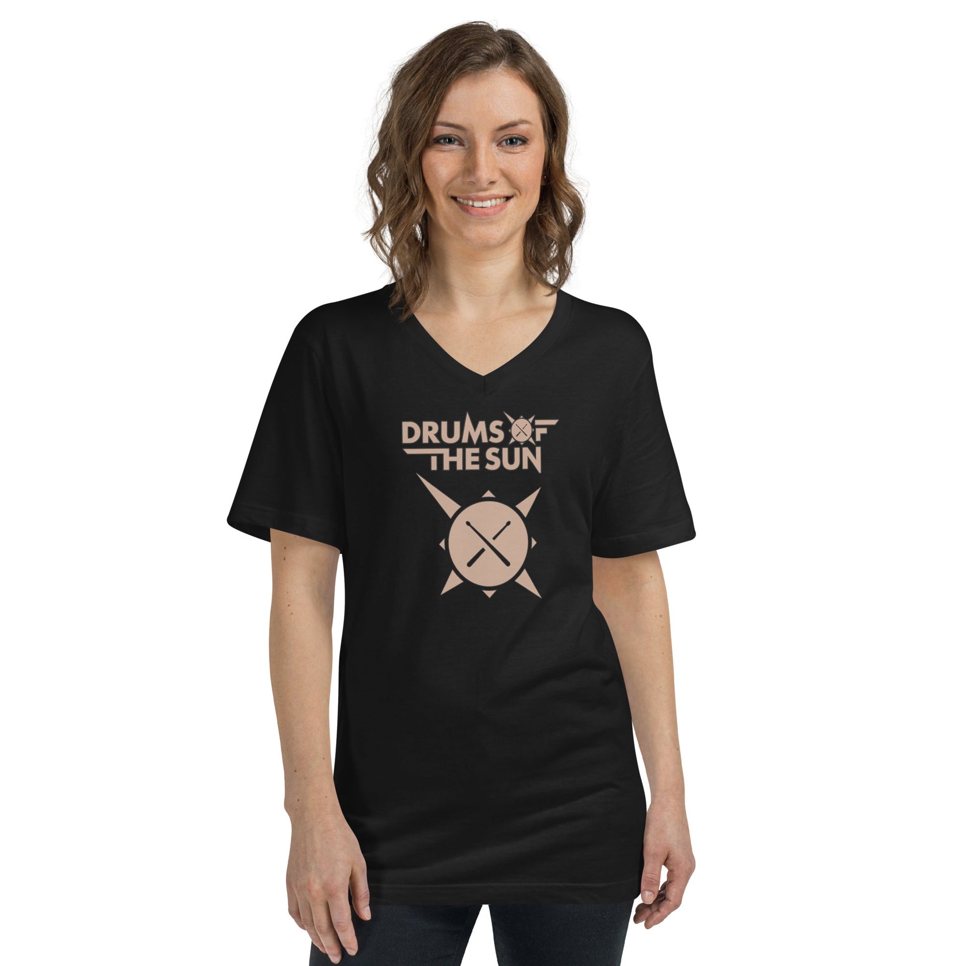 Drums of the Sun Unisex Short Sleeve V-Neck T-Shirt - BeExtra! Apparel & More