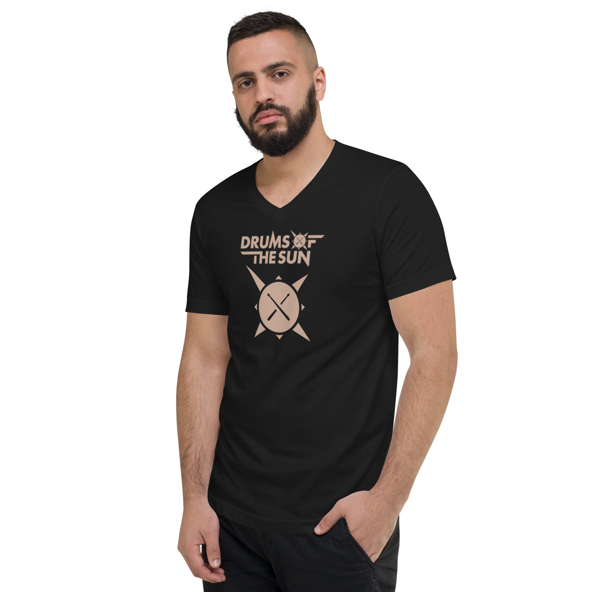 Drums of the Sun Unisex Short Sleeve V-Neck T-Shirt - BeExtra! Apparel & More