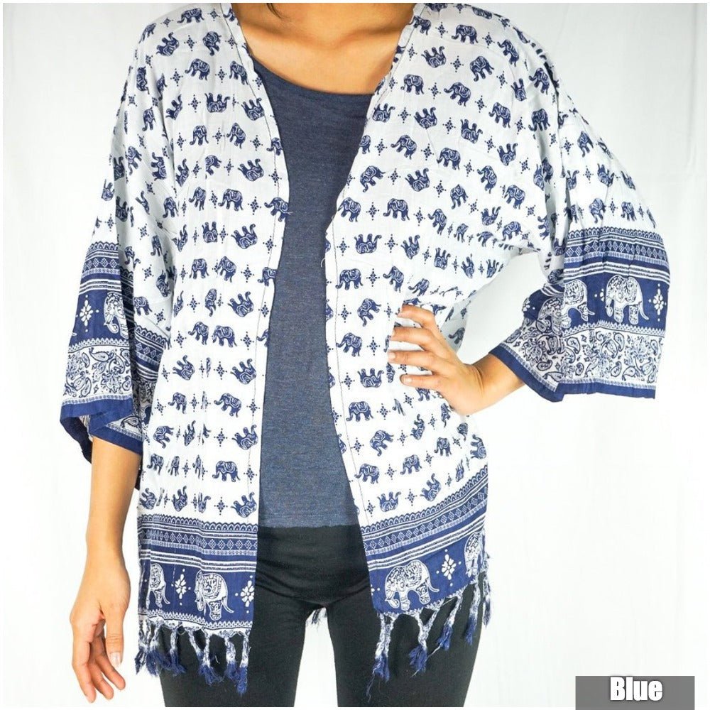 Elephant Tribal Boho Kimono Cover Up - BeExtra! Apparel & More