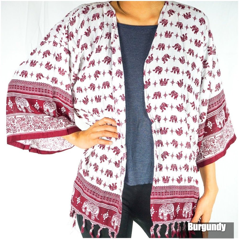 Elephant Tribal Boho Kimono Cover Up - BeExtra! Apparel & More
