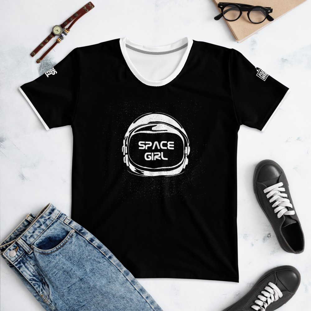 Farris Wheel Black Space Girl Women's T-shirt - BeExtra! Apparel & More