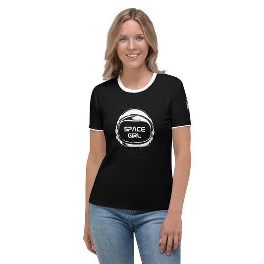 Farris Wheel Black Space Girl Women's T-shirt - BeExtra! Apparel & More
