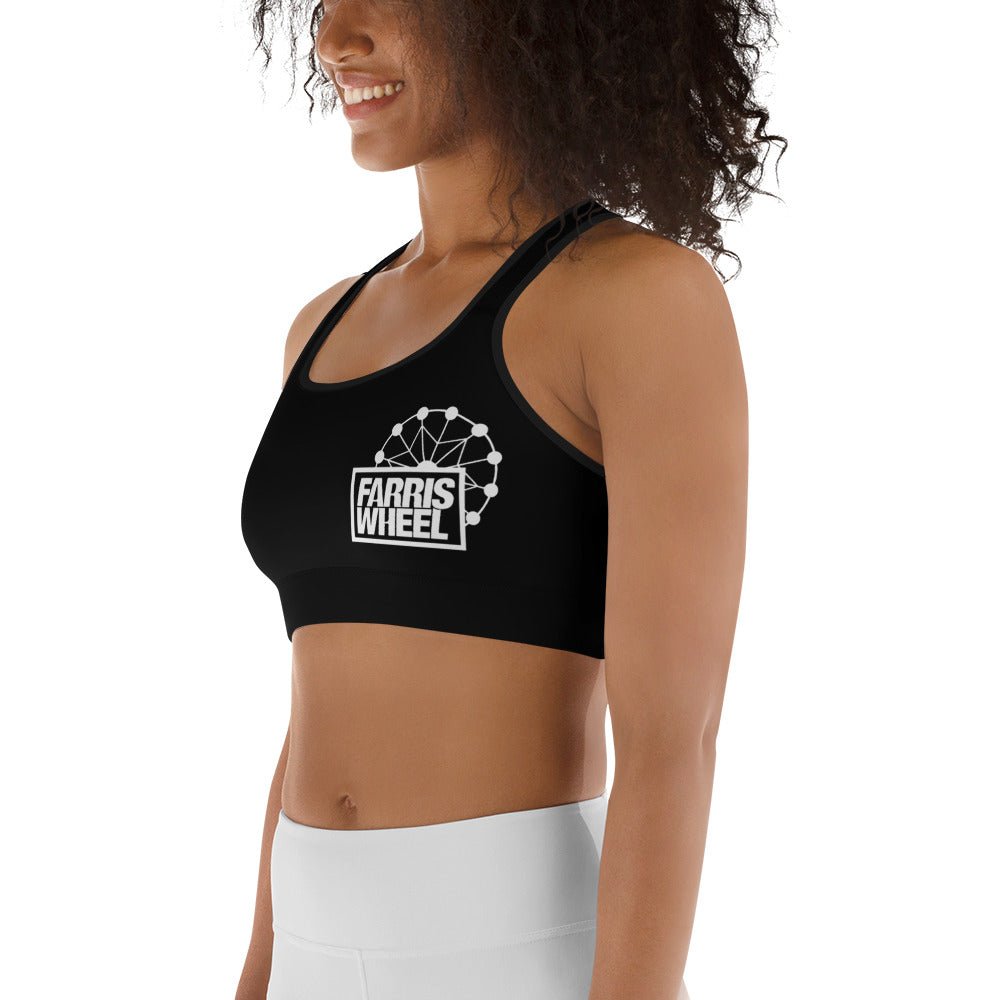 Farris Wheel Black Sports Bra - BeExtra! Apparel & More
