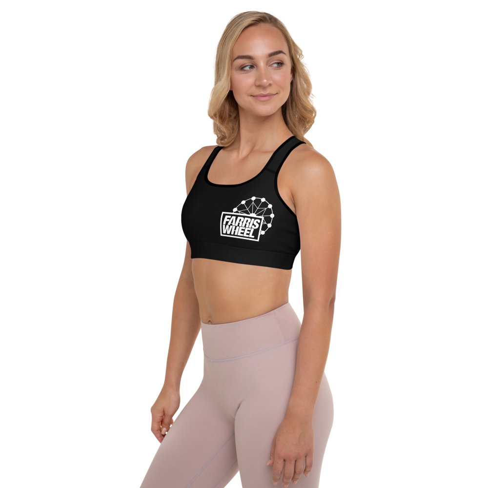 Farris Wheel Black Sports Bra - BeExtra! Apparel & More