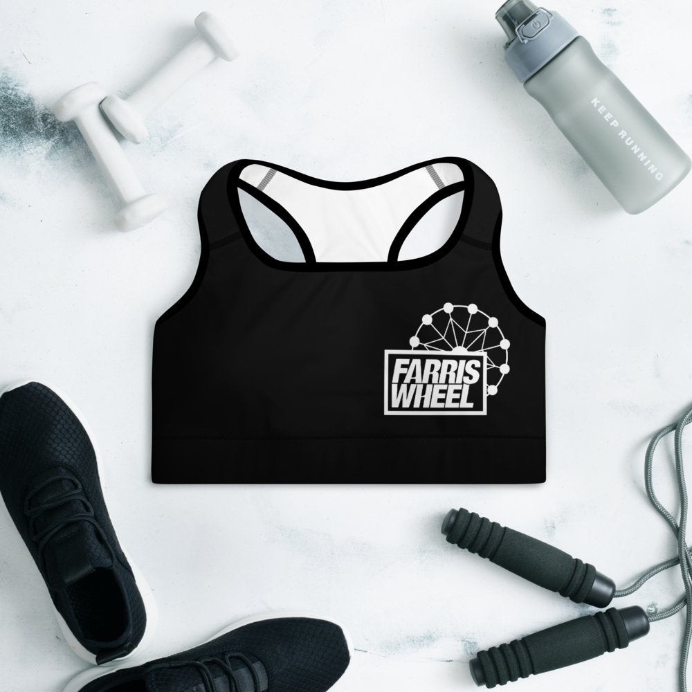 Farris Wheel Black Sports Bra - BeExtra! Apparel & More