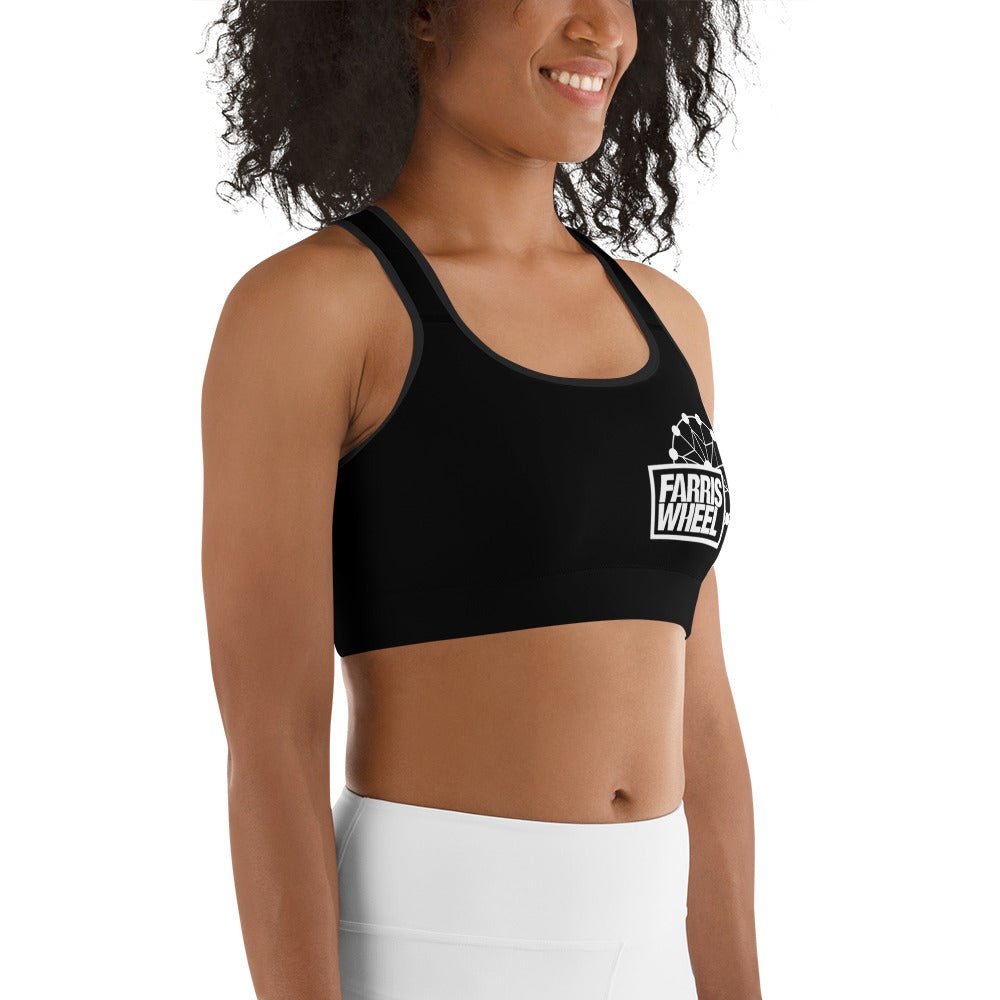 Farris Wheel Black Sports Bra - BeExtra! Apparel & More