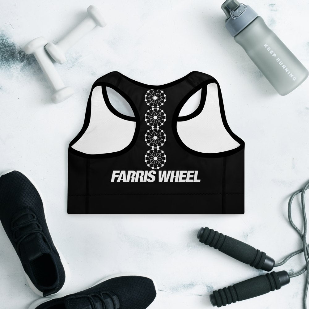 Farris Wheel Black Sports Bra - BeExtra! Apparel & More