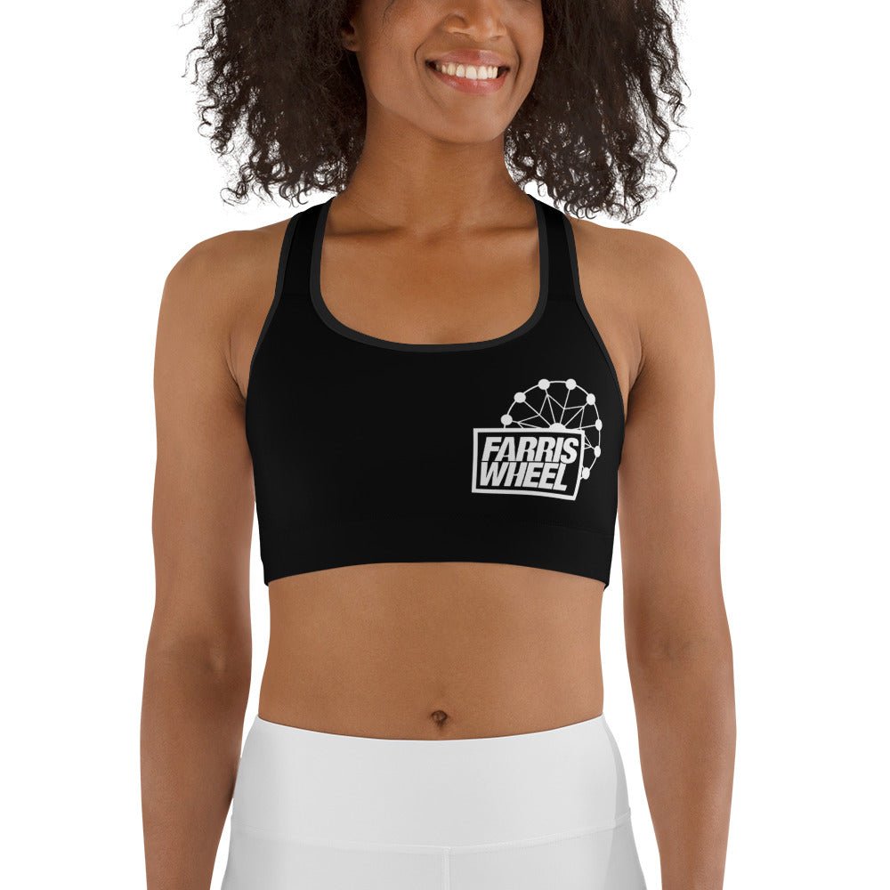 Farris Wheel Black Sports Bra - BeExtra! Apparel & More