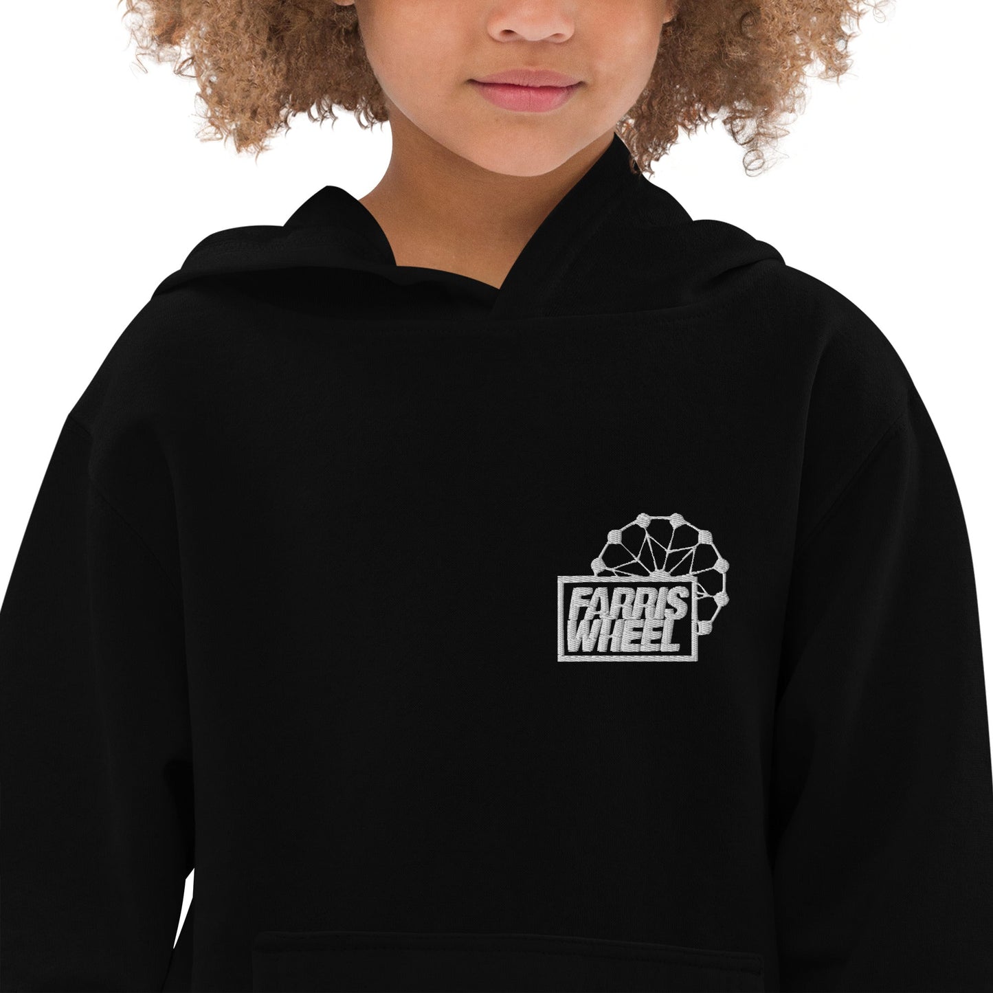 Farris Wheel Classic Black Embroidered Kids Hoodie - BeExtra! Apparel & More
